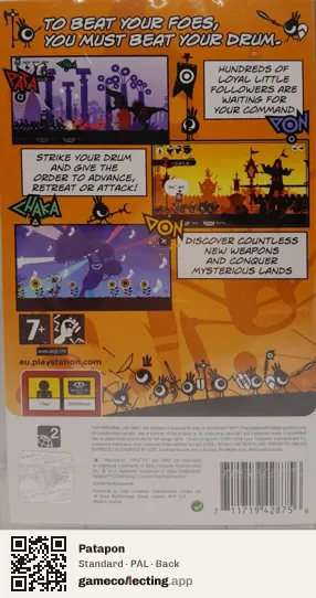 Patapon PlayStation Portable, PAL box back