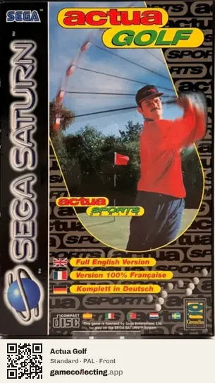 Actua Golf Sega Saturn, PAL box front