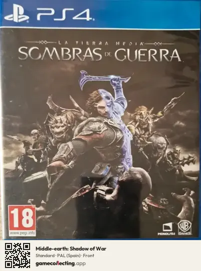 Middle-earth: Shadow of War PlayStation 4, Spain box front