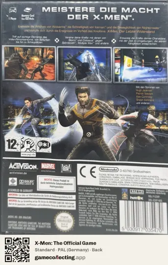 X-Men: The Official Game Nintendo GameCube, Germany box back