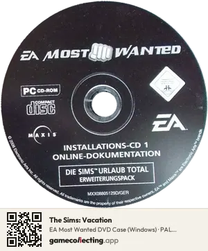 The Sims: Vacation Computer, PAL disc