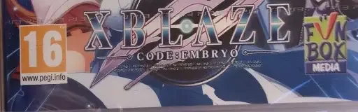 XBlaze: Code: Embryo, the PEGI square on its front