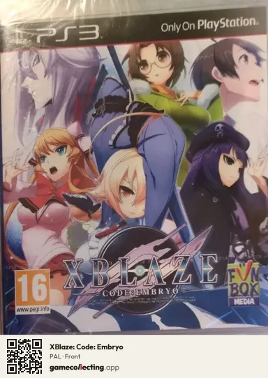 XBlaze: Code: Embryo PlayStation 3, PAL box front