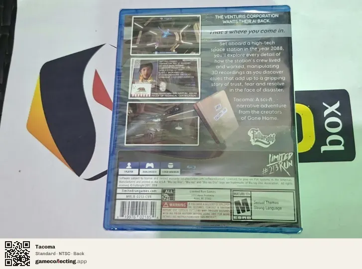 Tacoma PlayStation 4, NTSC box back