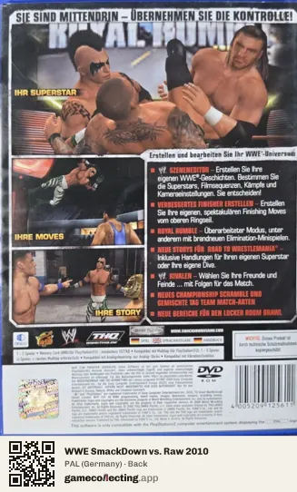 WWE SmackDown vs. Raw 2010 PlayStation 2, Germany box back