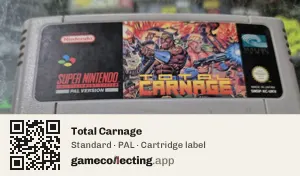 Total Carnage Super Nintendo Entertainment System, PAL cartridge label