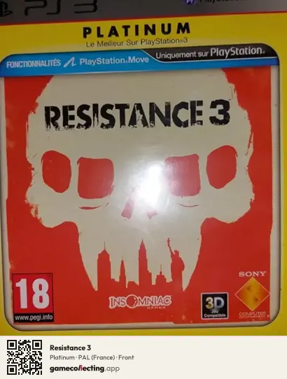 Resistance 3 PlayStation 3, France box front
