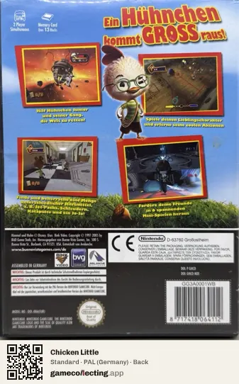 Chicken Little Nintendo GameCube, Germany box back