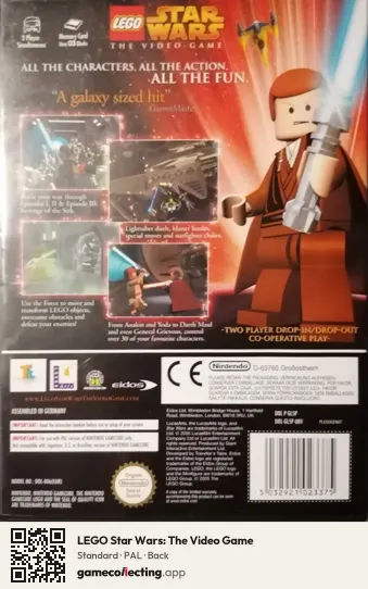LEGO Star Wars: The Video Game Nintendo GameCube, PAL box back