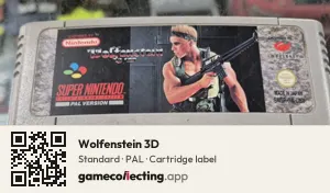 Wolfenstein 3D Super Nintendo Entertainment System, PAL cartridge label