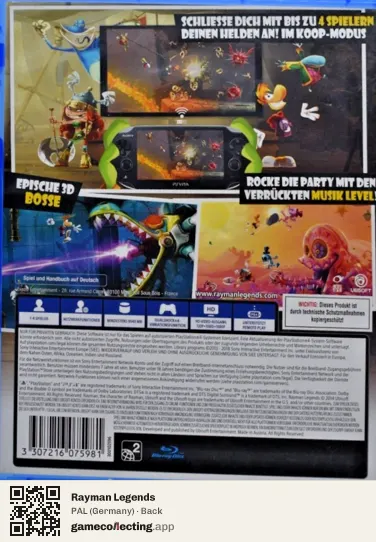 Rayman Legends PlayStation 4, Germany box back