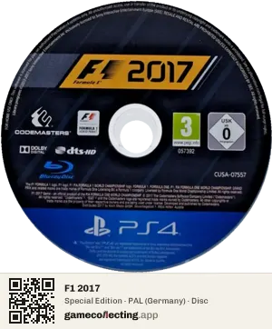 F1 2017 PlayStation 4, PAL disc