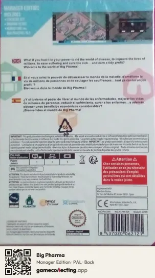 Big Pharma Nintendo Switch, PAL box back