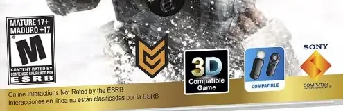 Killzone 3, the ESRB box on its front
