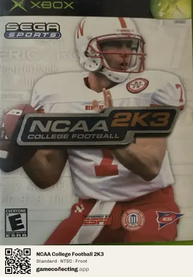 NCAA College Football 2K3 Xbox, NTSC box front