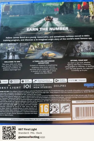 007 First Light PlayStation 5, PAL box back