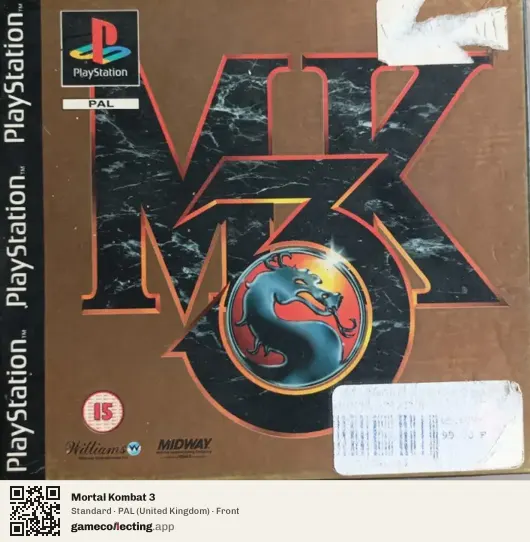 Mortal Kombat 3 PlayStation, United Kingdom box front