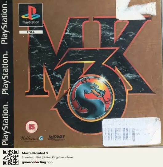Mortal Kombat 3 PlayStation, United Kingdom box front