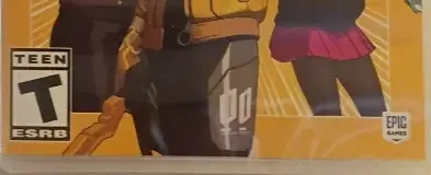 Fortnite, the ESRB box on its front