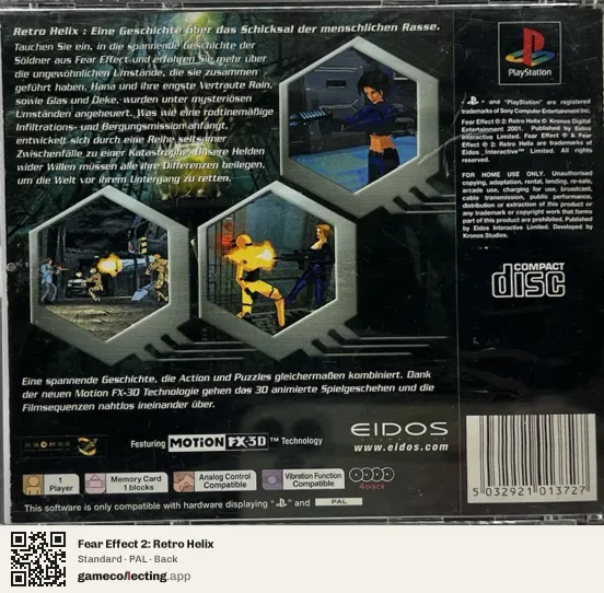 Fear Effect 2: Retro Helix PlayStation, PAL box back