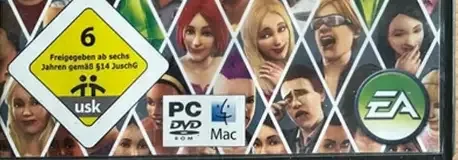 The Sims 3, the USK square on its front