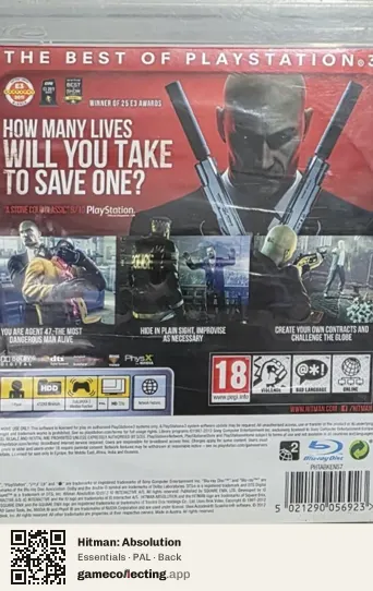 Hitman: Absolution PlayStation 3, PAL box back