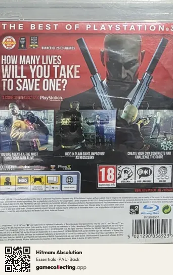 Hitman: Absolution PlayStation 3, PAL box back