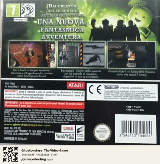 Ghostbusters: The Video Game Nintendo DS, Italy box back