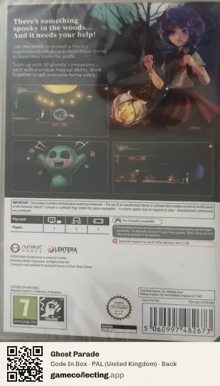 Ghost Parade Nintendo Switch, United Kingdom box back