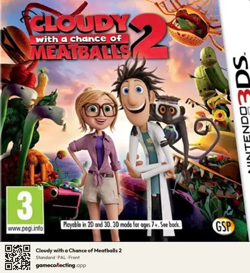 Cloudy with a Chance of Meatballs 2 Nintendo 3DS, PAL box front