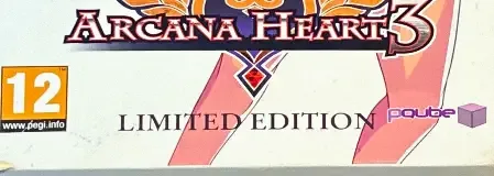 Arcana Heart 3, the PEGI square on its front