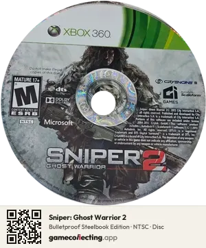 Sniper: Ghost Warrior 2 Xbox 360, NTSC disc
