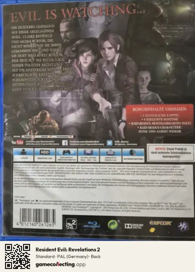 Resident Evil: Revelations 2 PlayStation 4, Germany box back