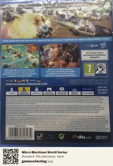 Micro Machines World Series PlayStation 4, Germany box back