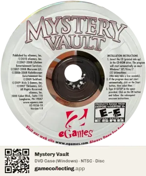 Mystery Vault Computer, NTSC disc