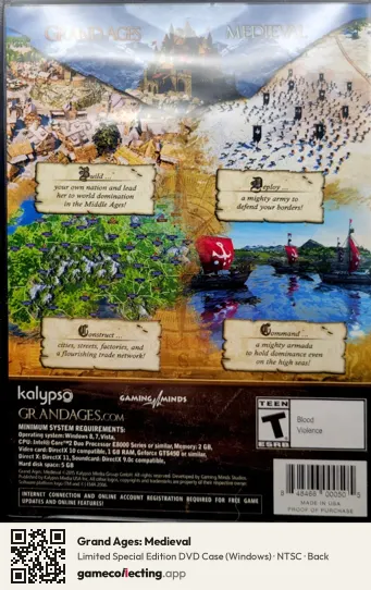 Grand Ages: Medieval Computer, NTSC box back