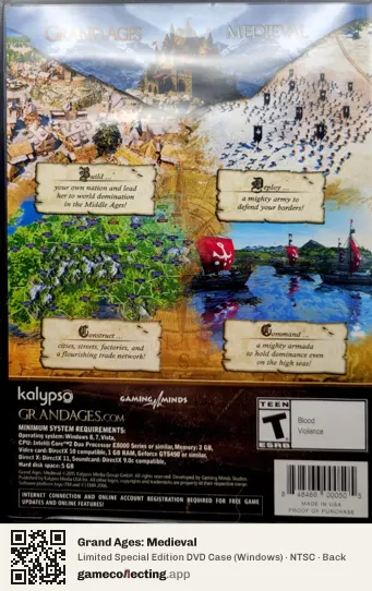 Grand Ages: Medieval Computer, NTSC box back