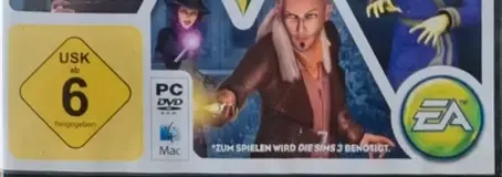 The Sims 3: Supernatural, the USK square on its front
