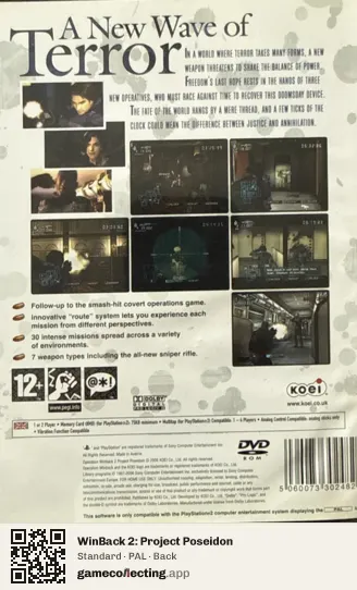 WinBack 2: Project Poseidon PlayStation 2, PAL box back