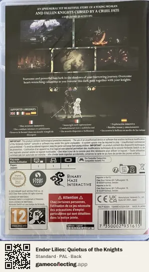 Ender Lilies: Quietus of the Knights Nintendo Switch, PAL box back