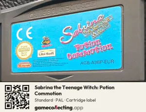 Sabrina the Teenage Witch: Potion Commotion Game Boy Advance, PAL cartridge label
