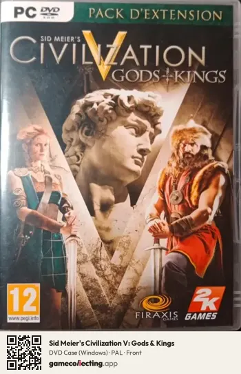 Sid Meier's Civilization V: Gods & Kings Computer, PAL box front