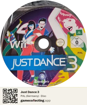 Just Dance 3 Nintendo Wii, PAL disc