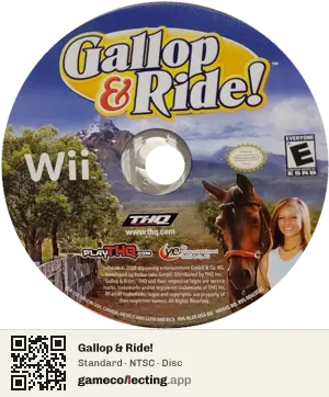 Gallop & Ride! Nintendo Wii, NTSC disc