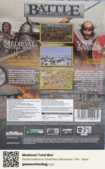 Medieval: Total War Computer, PAL box back