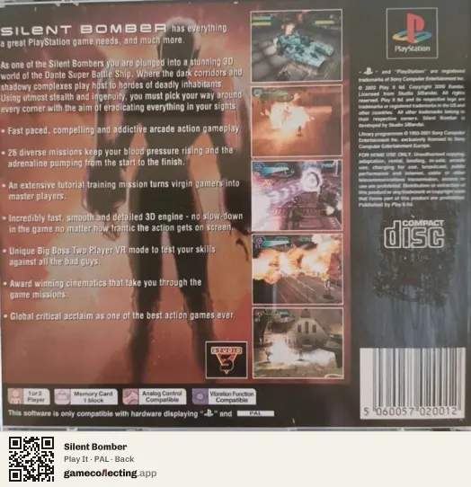 Silent Bomber PlayStation, PAL box back