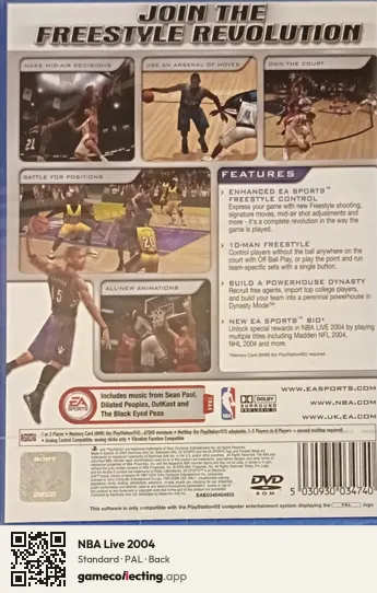 NBA Live 2004 PlayStation 2, PAL box back