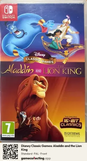 Disney Classic Games: Aladdin and the Lion King Nintendo Switch, PAL box front