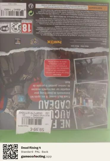 Dead Rising 4 Xbox One, PAL box back