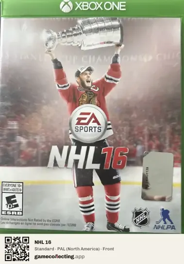 NHL 16 Xbox One, North America box front